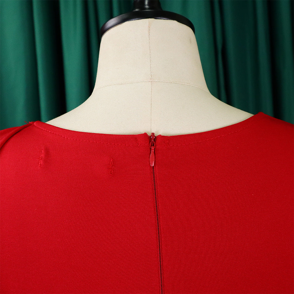 Women Solid Long Sleeve Midi Dress 22