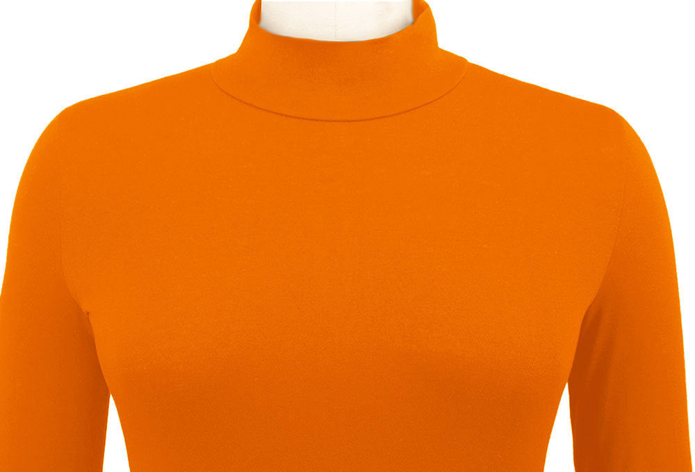 Women High Neck Long Sleeve Round Neck Maxi Dress 9