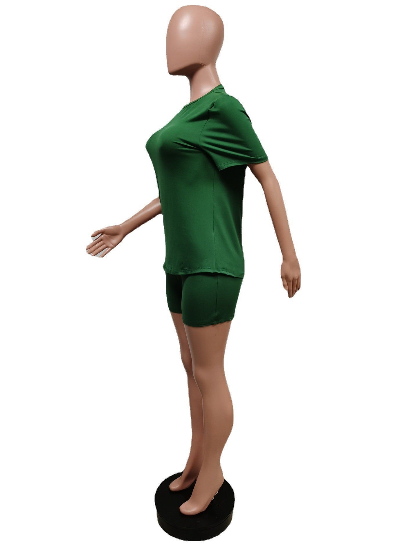 Women Summer Casual Short Sleeve Top + Shorts Sports Two-piece Set 11