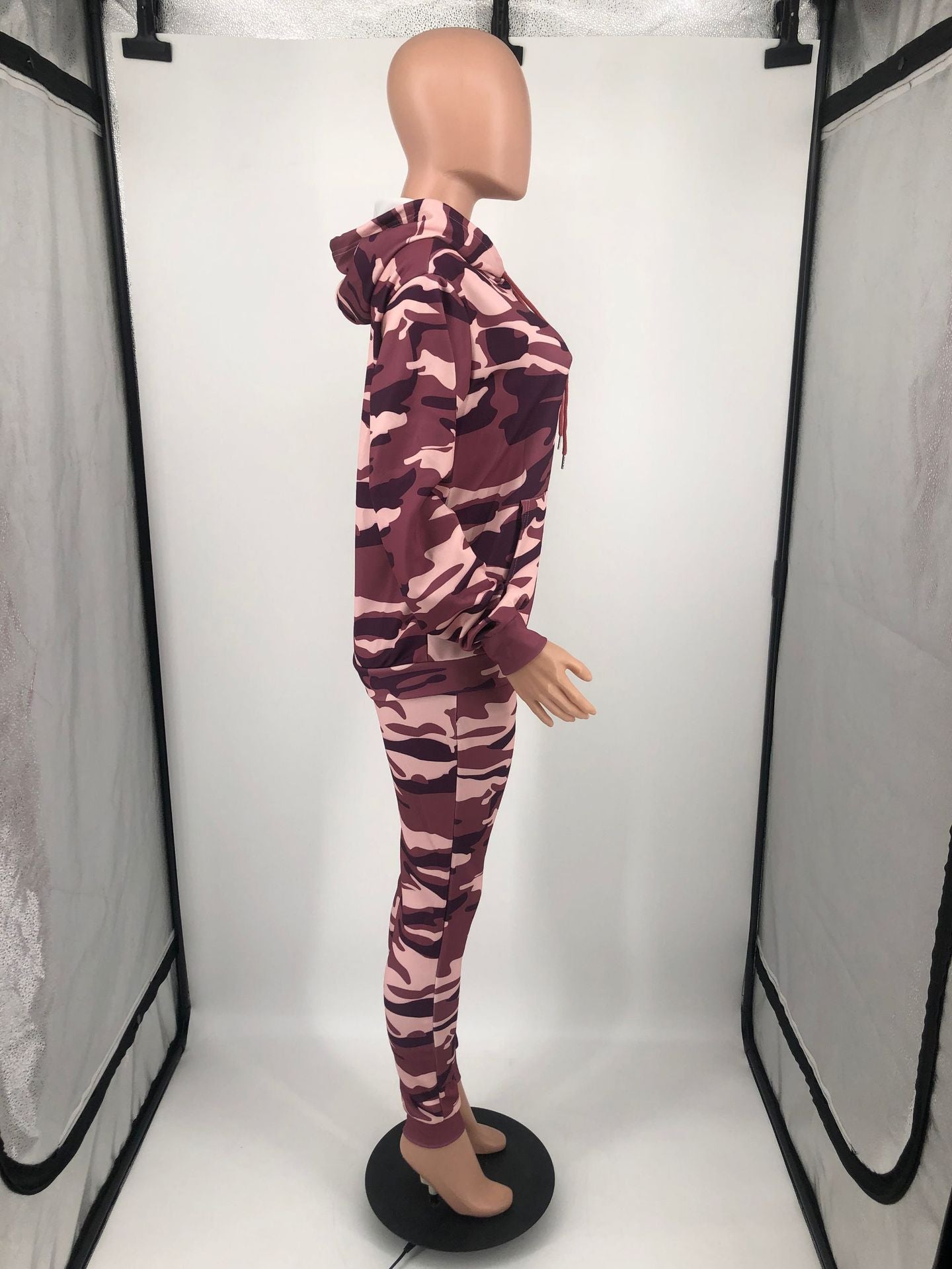 Women's Fashionable Sportswear Camouflage Two-Piece Tracksuit Set 20