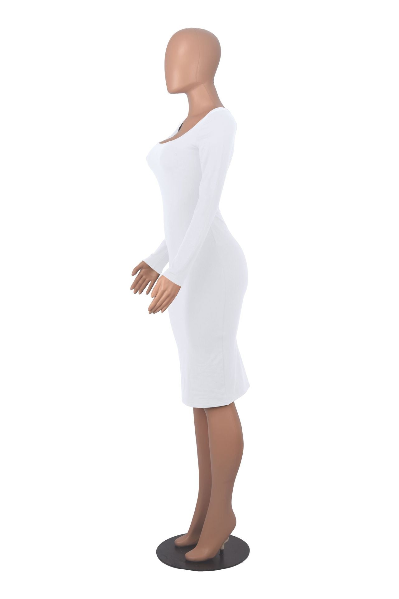 Women Sexy Long Sleeve Round Neck Bodycon Dress 19
