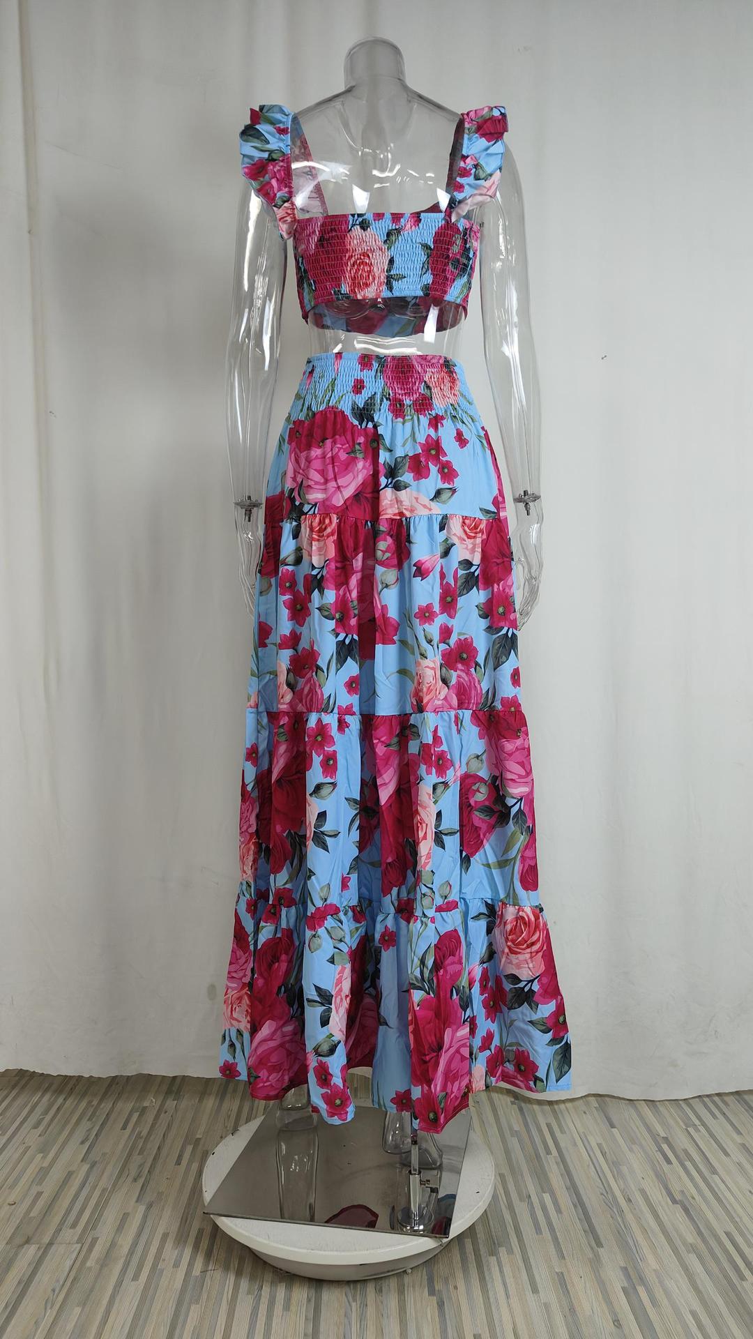 Women spring Career sexy suspender top and Skirt Casual two-piece set 13