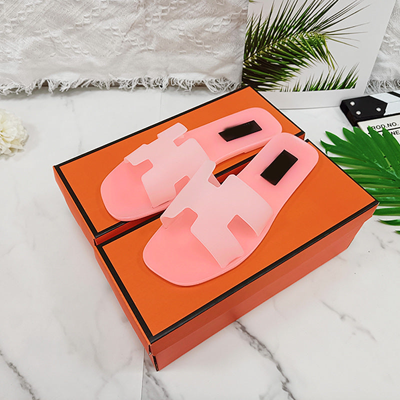 Summer Flat Solid Color Sandals Slippers 3