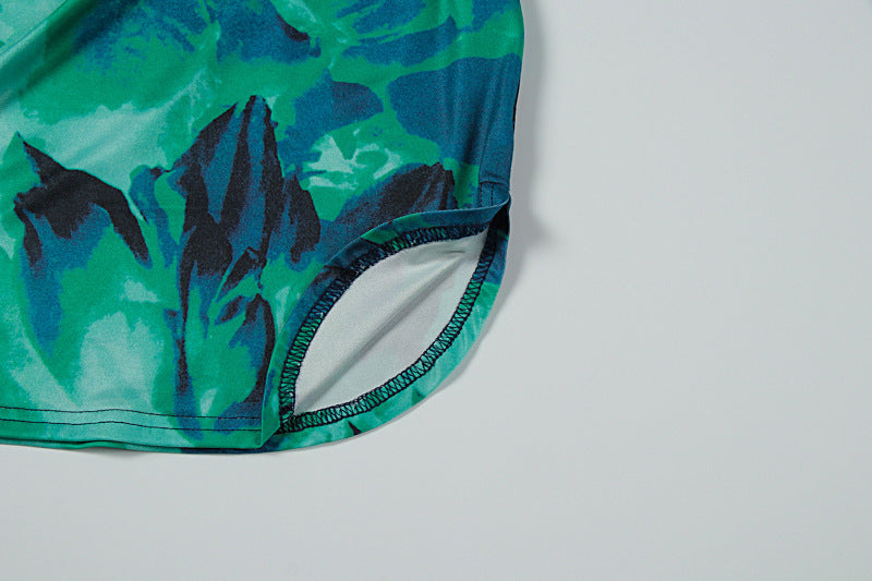 Women Summer Tie-Dye Gathered Bodycon Dress 23