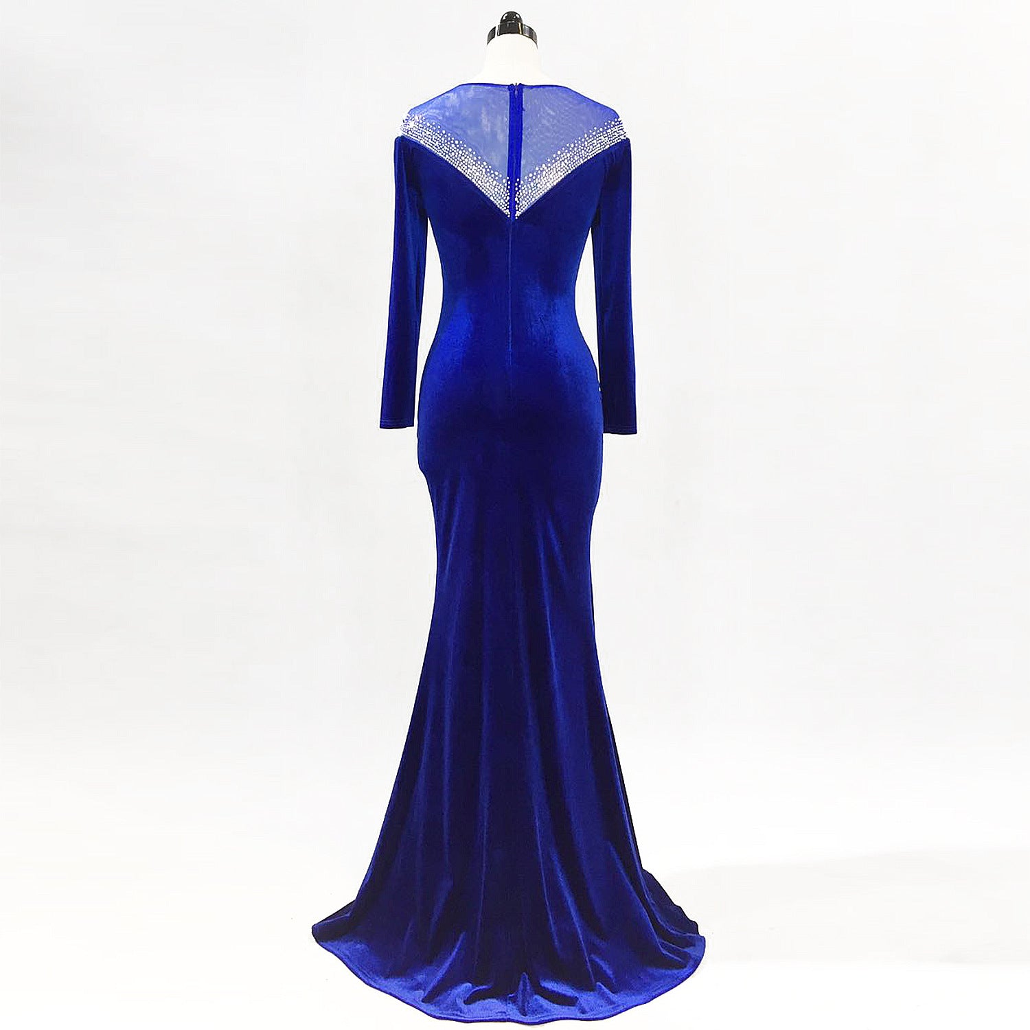 velvet Formal Party Evening Dress Winter Long Sleeve Corporate Annual Meeting Long Fishtail Party Dress 12