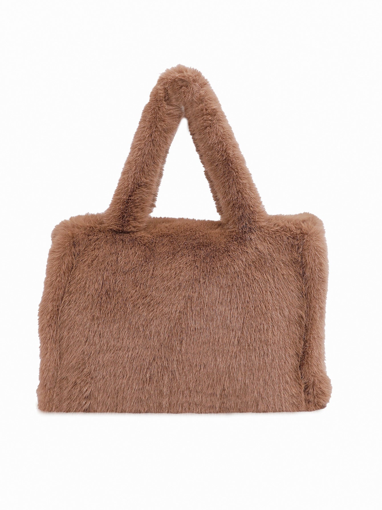 Women's Strap Imitation Fox Fur Large Capacity Tote Bag 29