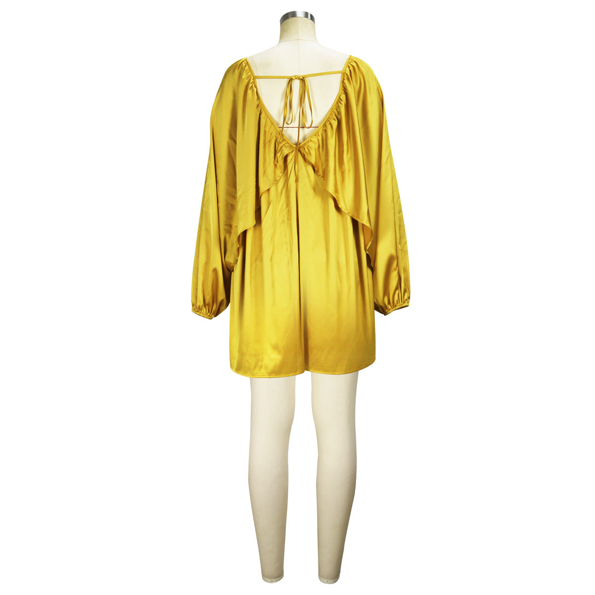 Women's Spring Summer Chic Off Shoulder Sexy Solid Color Color Bat Sleeves Dress 13