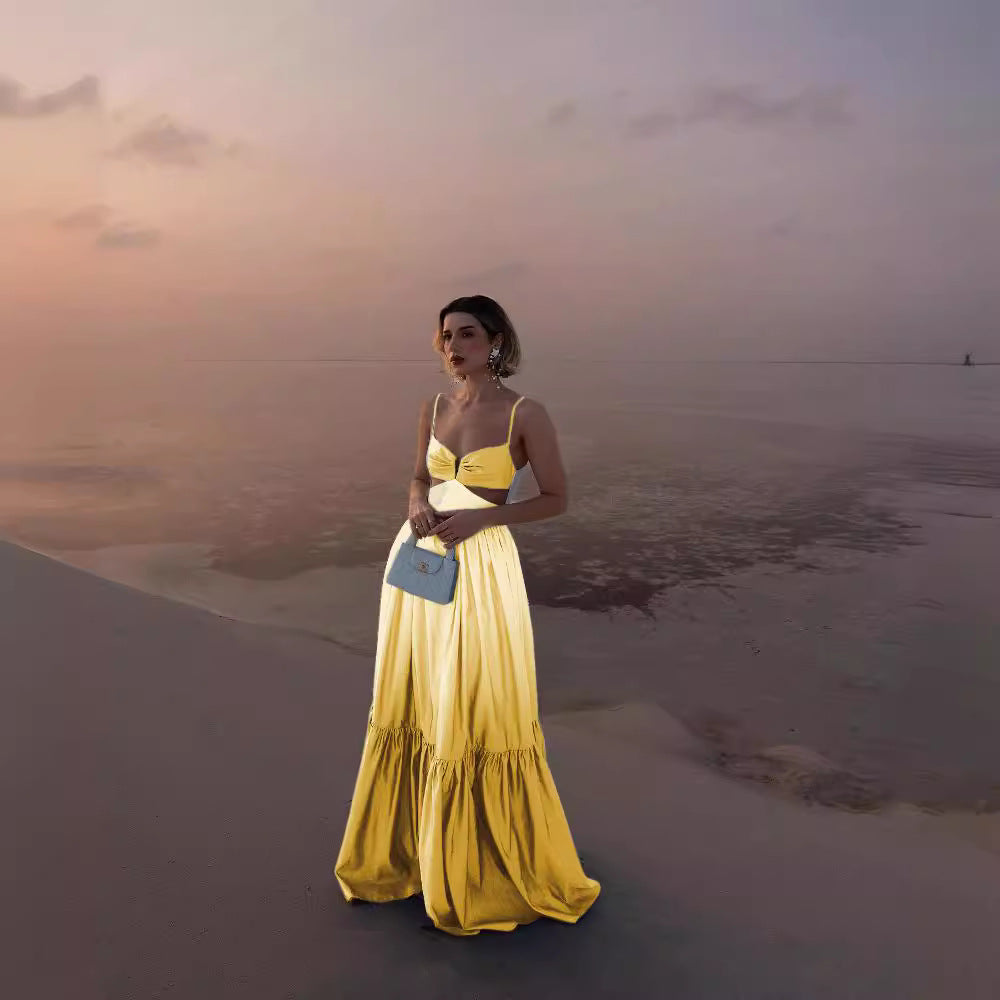 Women Summer Suspender Gradient Backless Sleeveless Dress 8