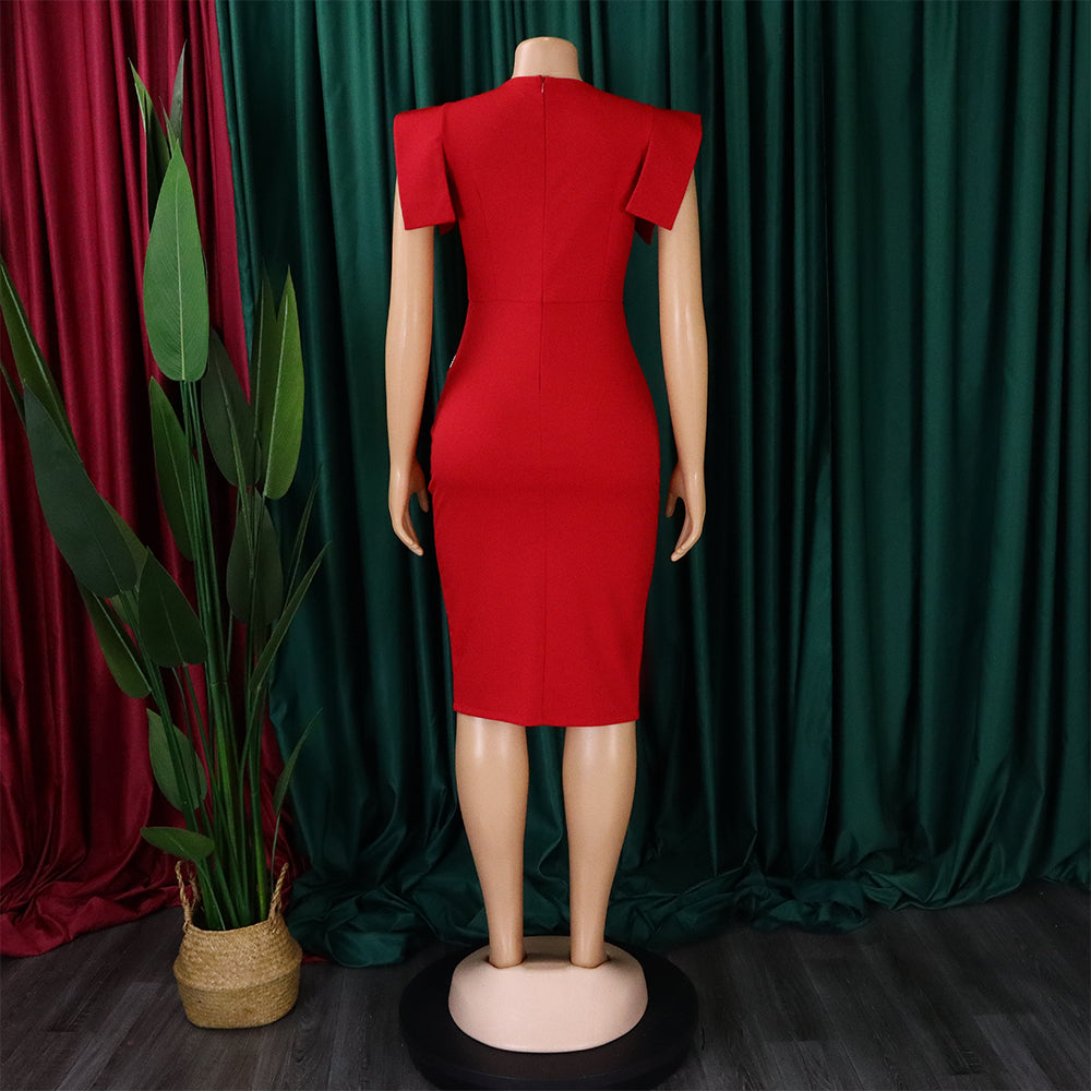 Women Summer Short Sleeve Bodycon Split Dress 18