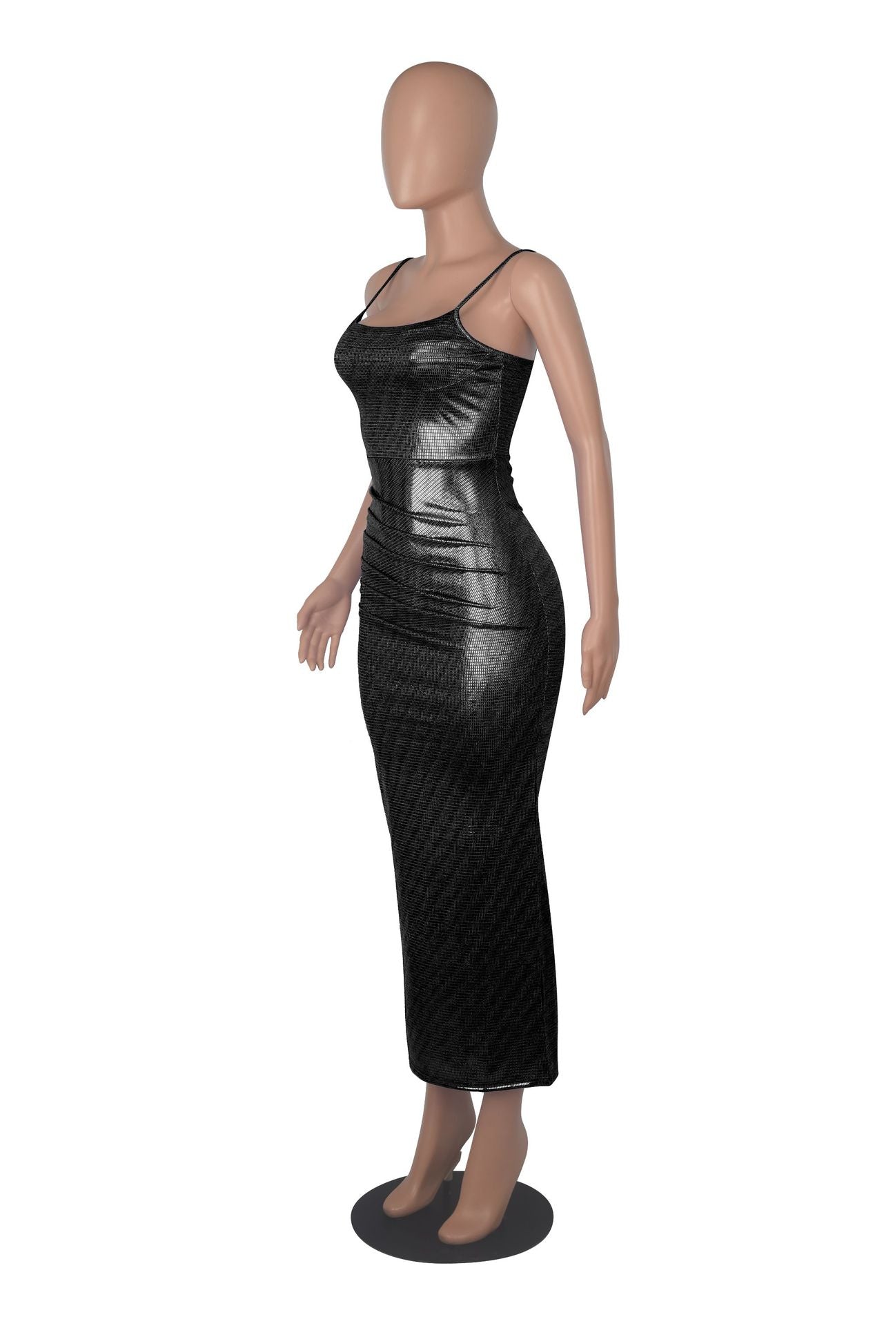 Women Sexy Pleated Straps Bodycon Dress 23