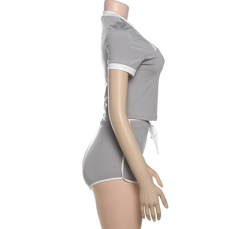 Women Style printed Crop Top and shorts two-piece set 21