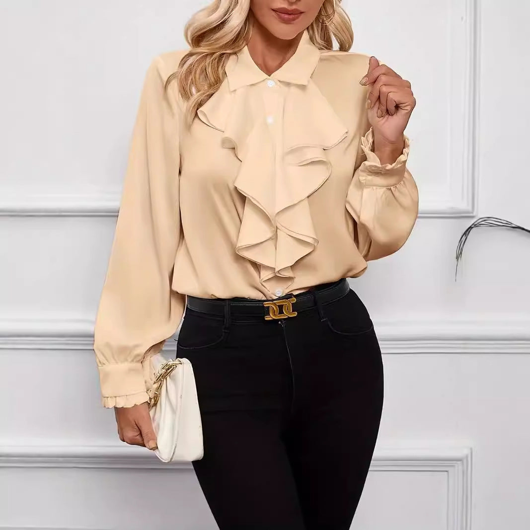 Autumn Fashion Ruffle Layered Shirt For Women 8