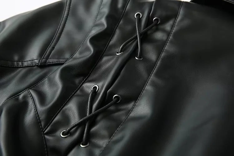 Women's American Retro Casual Faux Leather Jacket 20