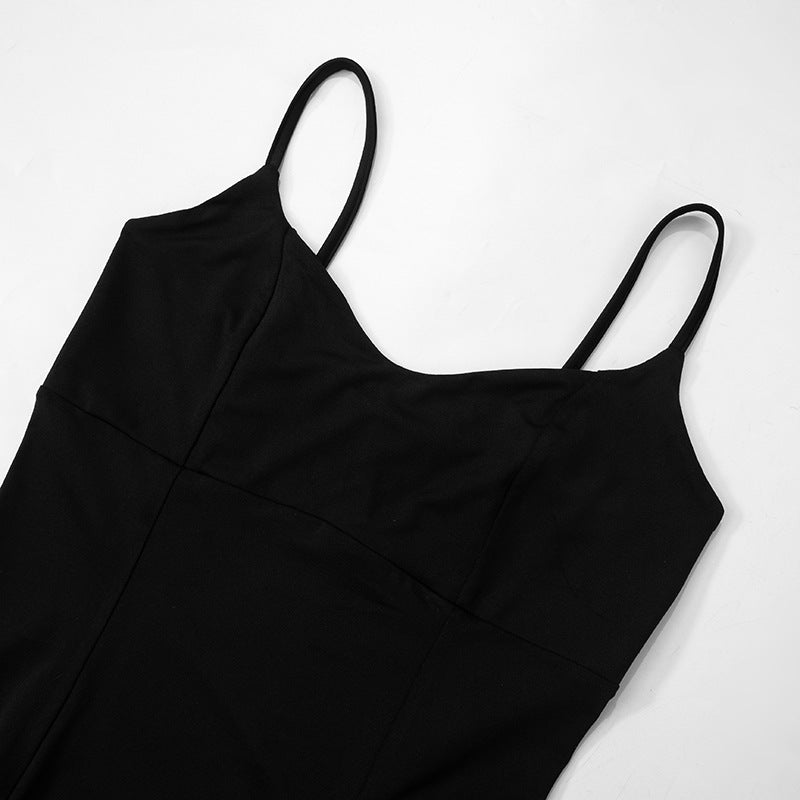 Women's Spring Summer Patchwork Strap Low Back A-line Dress 12