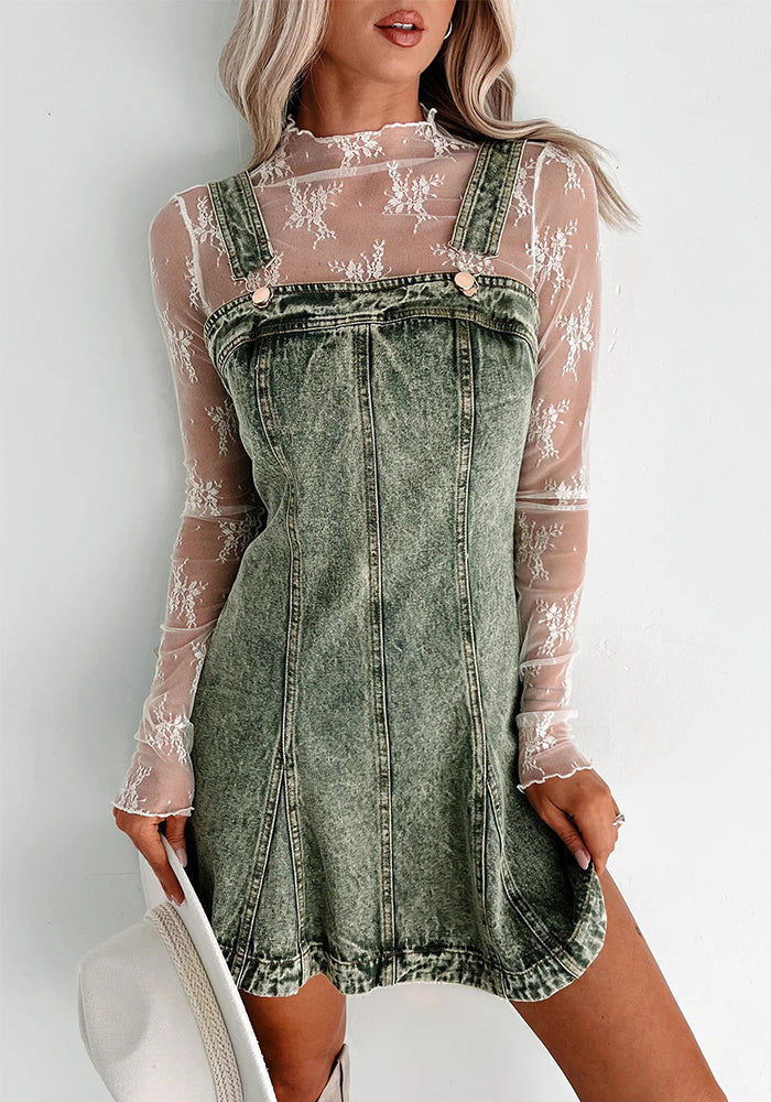 Street Trend Fashionable Casual Strap Denim Dress