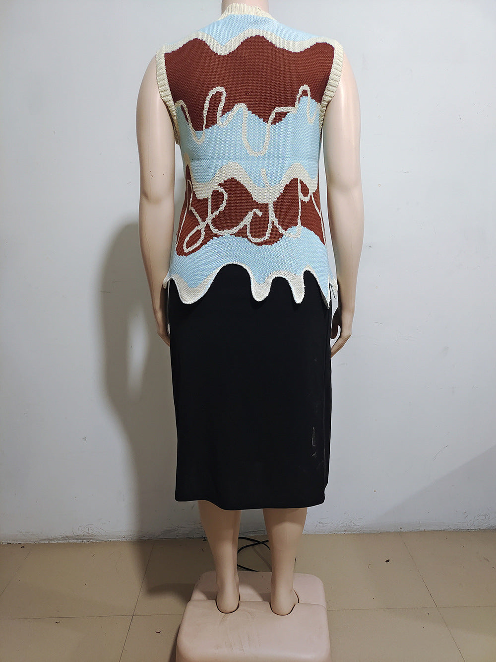 Women's Sweater Vest Autumn And Winter Street Fashion Casual Irregular V-Neck Top 11