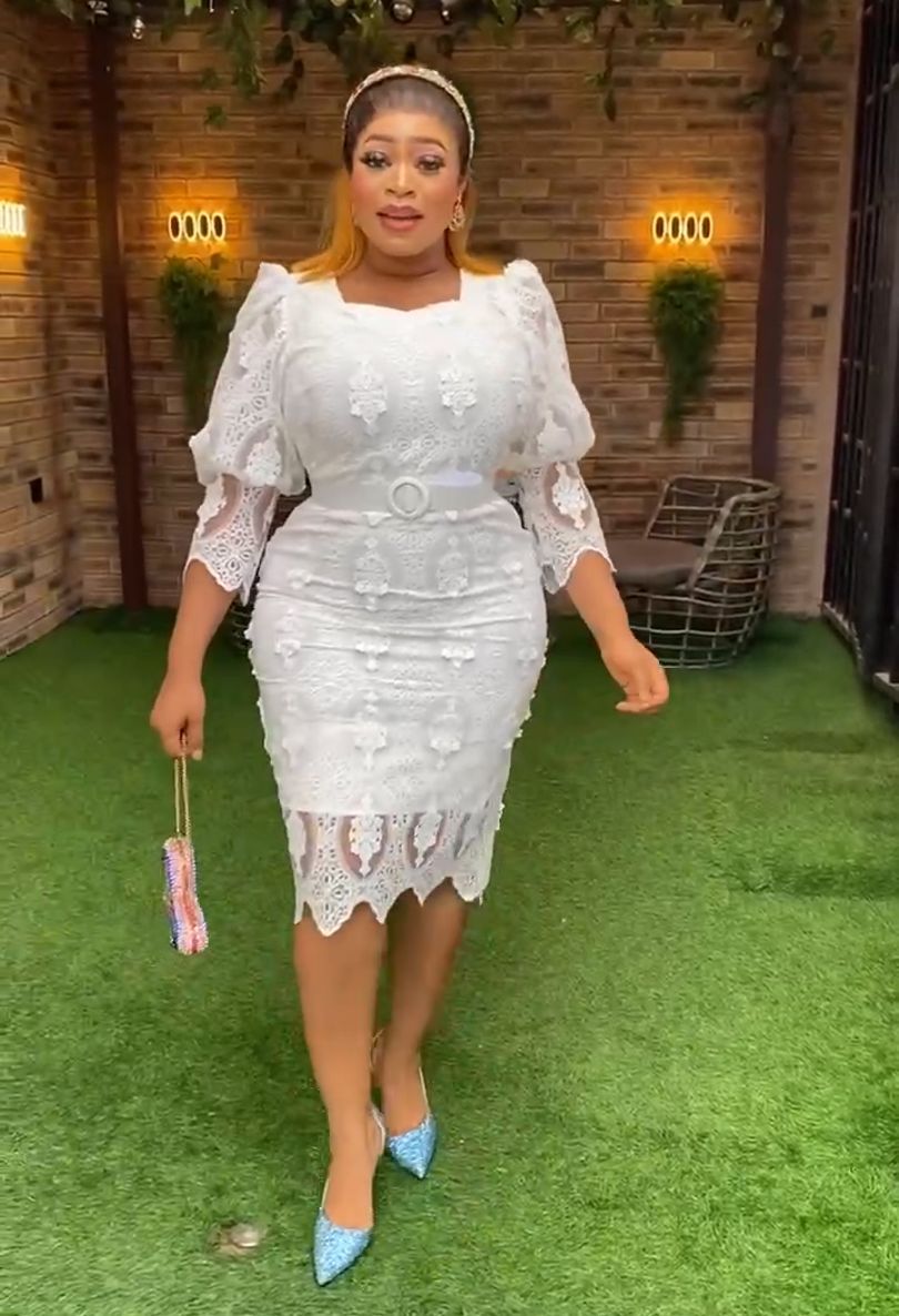 Africa Plus Size Women's Lace Lantern Sleeve High Waist Formal Party Evening Gown Maxi Dress 6