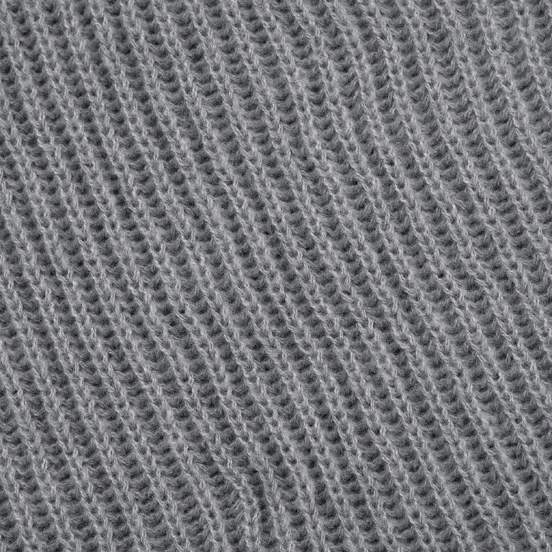 Women's Autumn & Winter Solid Color Casual Loose Cowl Neck Knitted Mid-Long Sleeve Dress 20