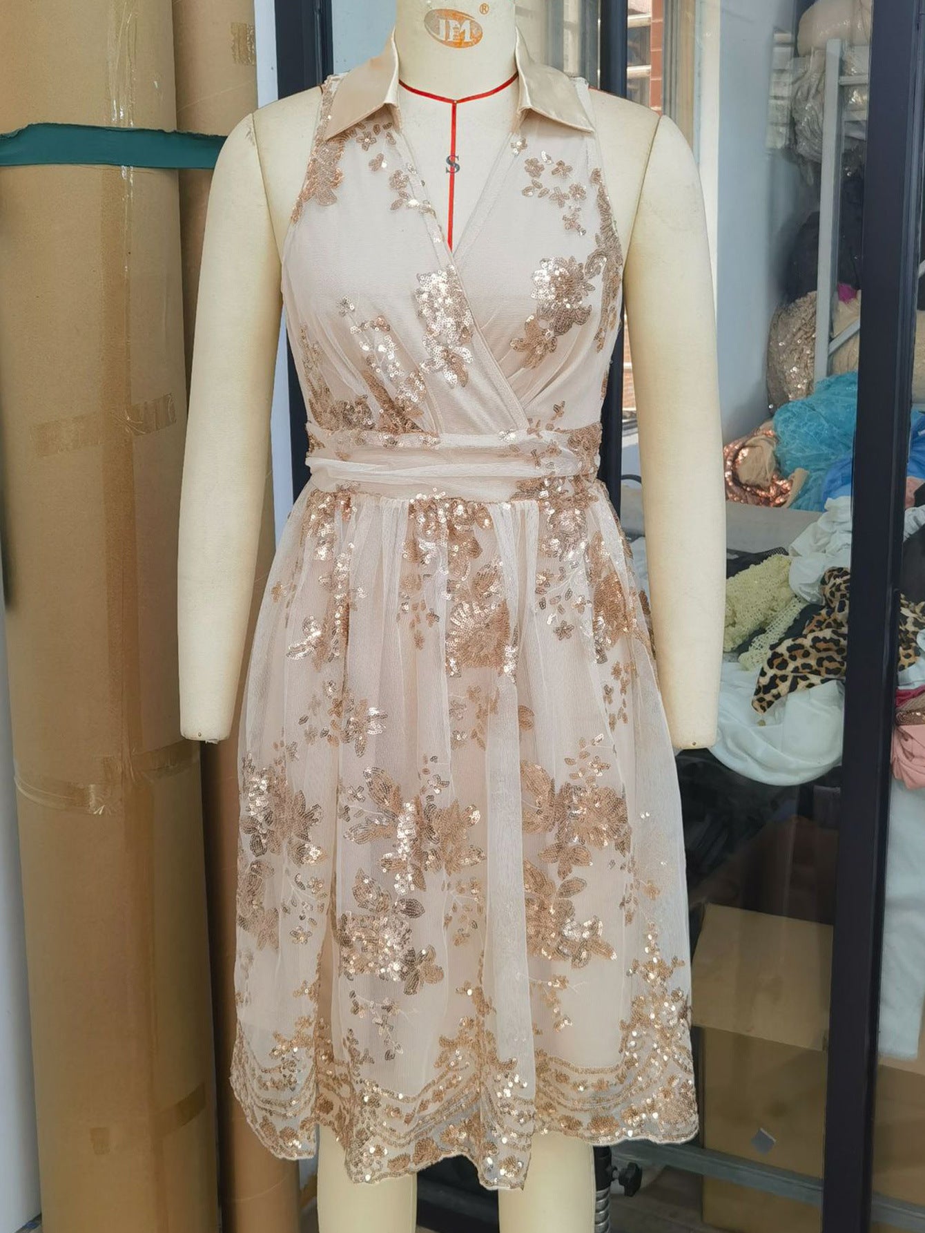 Women sexy cocktail sequin dress 4