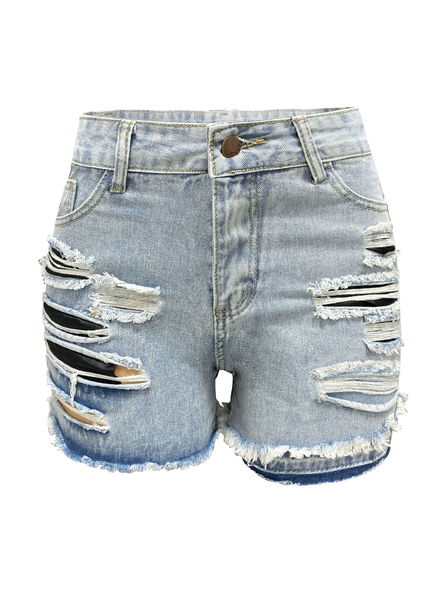 Spring Summer High Waist Ripped Tassel Women's Fashion Irregular Denim Shorts 8
