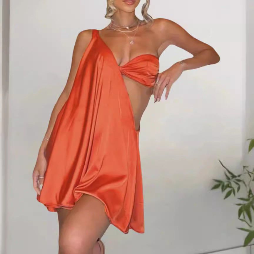 Spring Summer Women's Sexy Slash Shoulder Formal Party Evening Dress 6