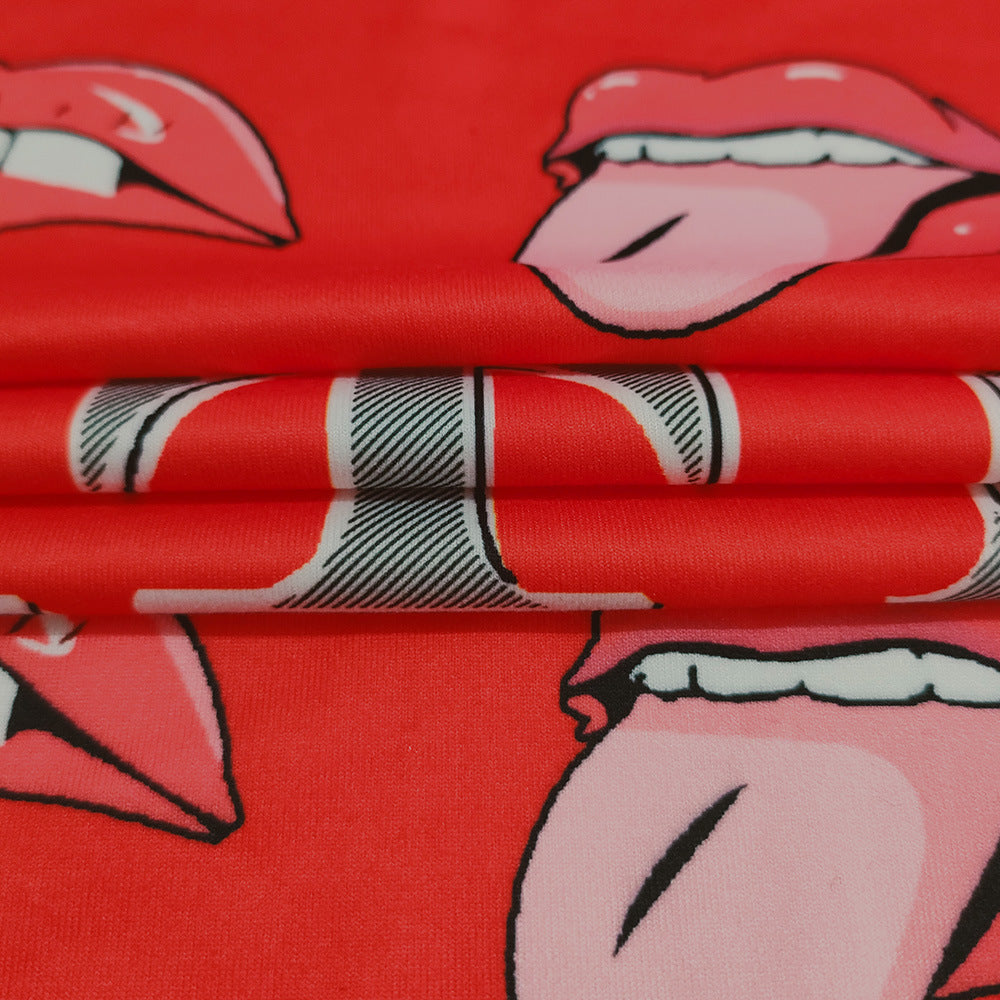 Summer Women's Tight Fitting Stretch Casual Print Shorts 38