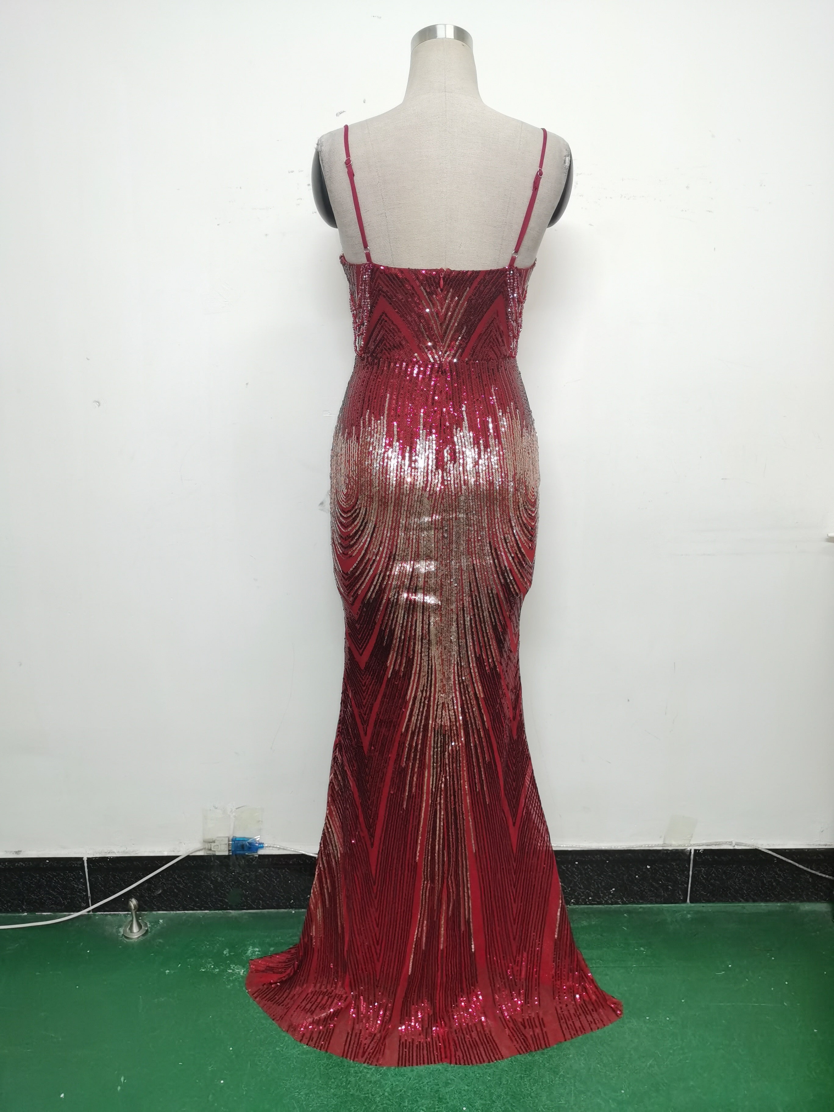 Women sequined beaded evening dress 25