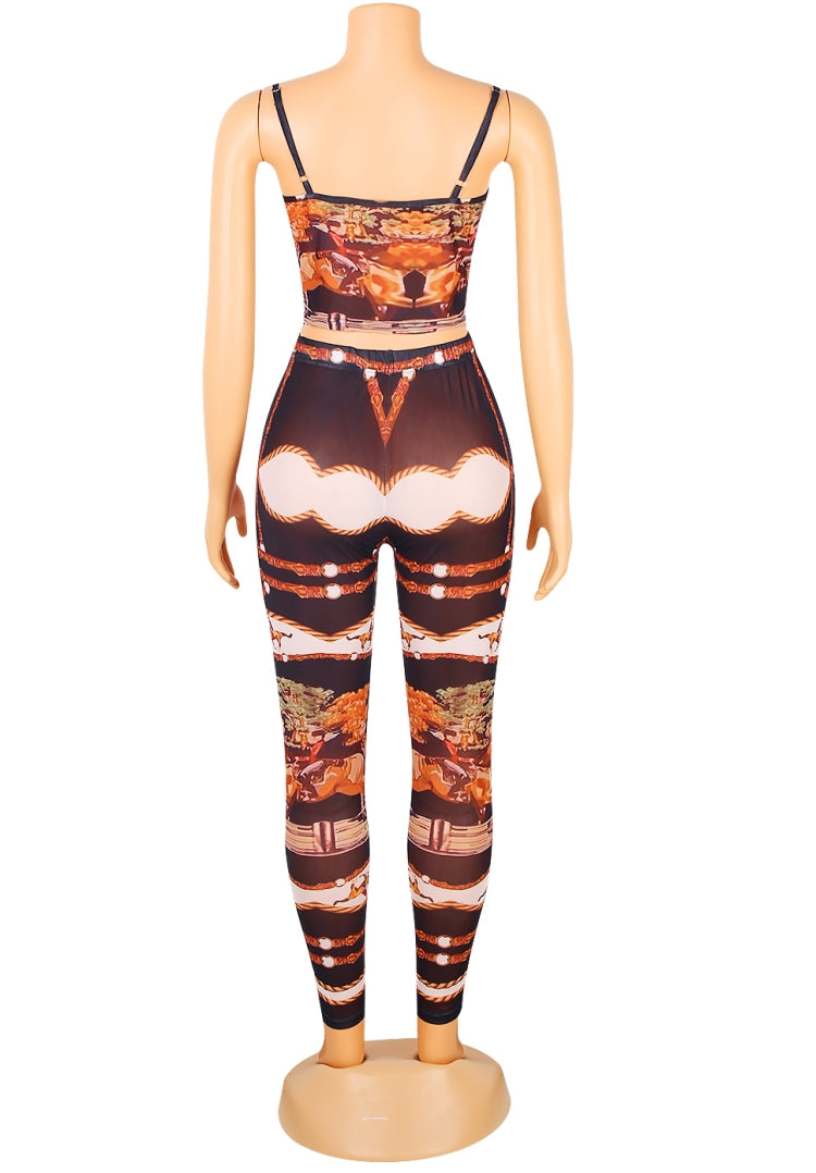 Summer Print Lace-Up Sexy Strap Bodycon Jumpsuit 6