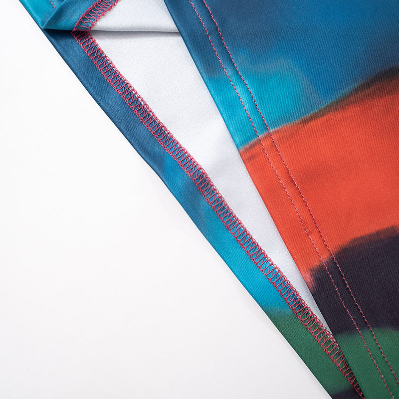 Women's Summer Casual Painted Print Slim Bodycon Maxi Skirt 14