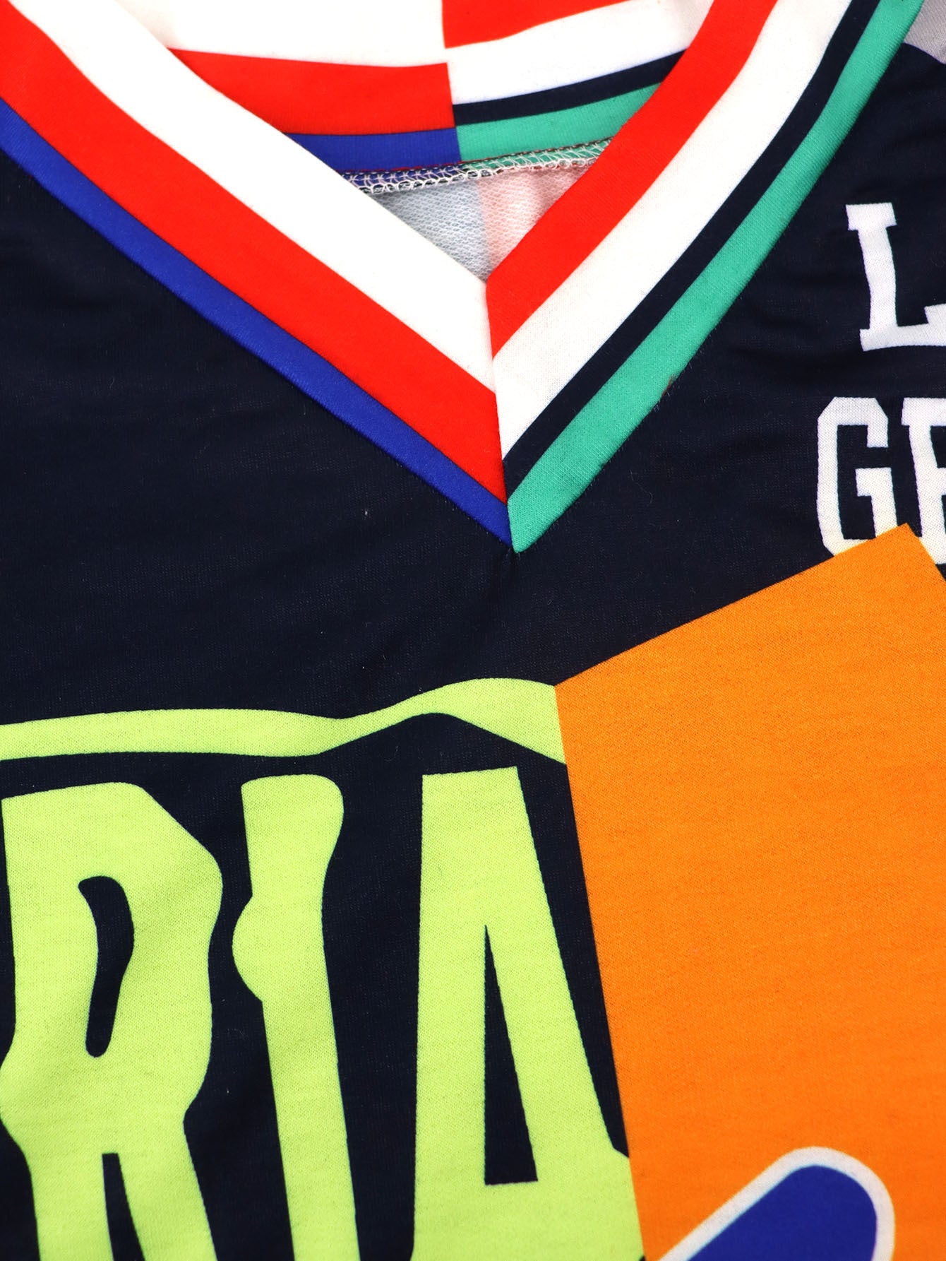 Trendy Women's Street Hip-Hop Fashion Patchwork Contrast Color Print Loose Casual Round Neck Long Sleeve Top 4