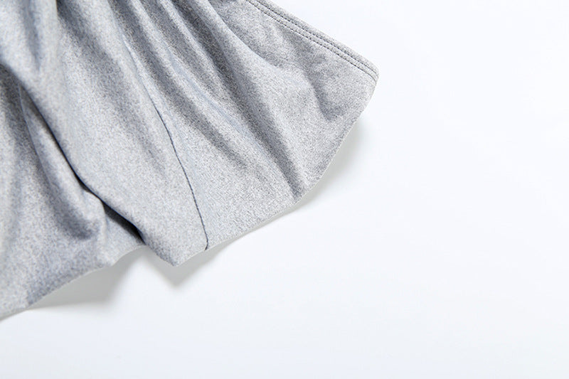 Spring Women Solid Round Neck Short Sleeve Bodysuit Sexy Slit Skirt Two-Piece Set 20