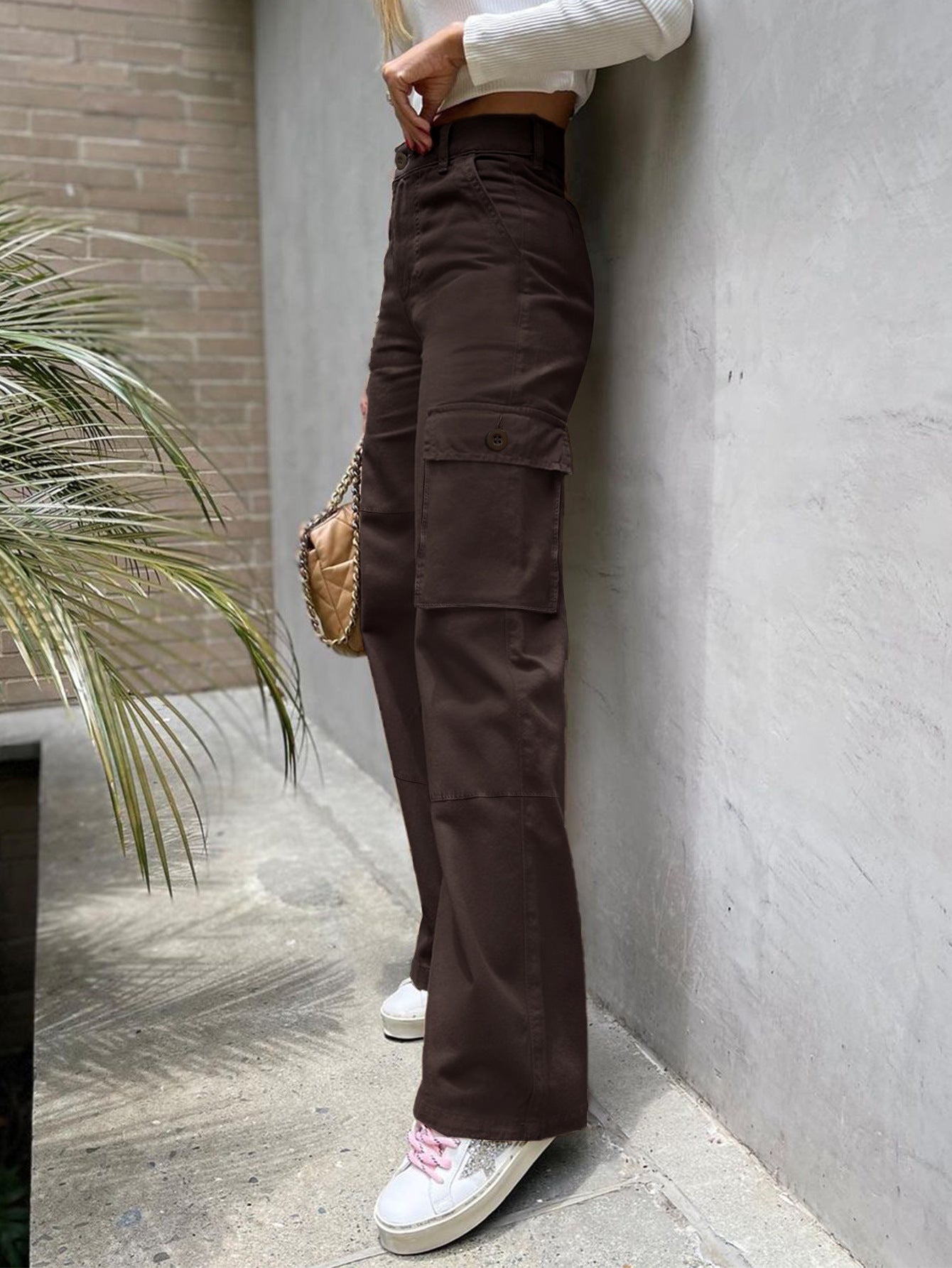 Fall Cargo Pants Street Forest Pocket Loose Denim Pants Women 7