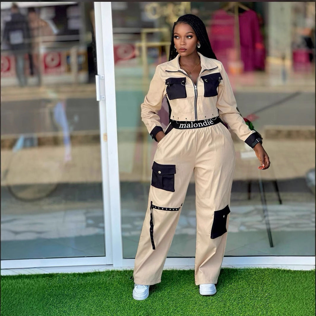 African Women Top and Cargo trousers Casual Two Piece Set 8