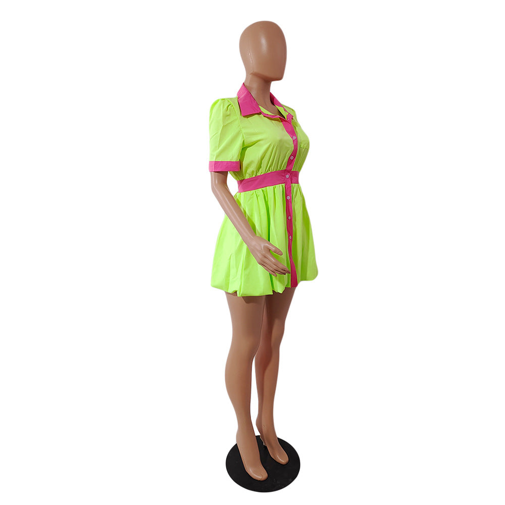 Women's Sexy Solid Color Shirt Dress 8