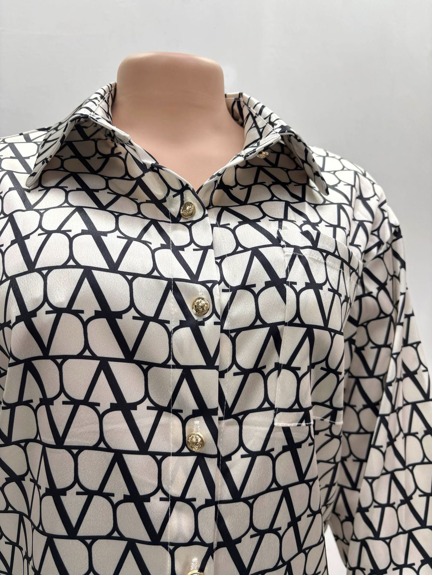 Printed Long Sleeve Shirt Wide Leg Trousers Two-Piece Set Africa Spring And Autumn Suit Fashion Women's Clothing 8