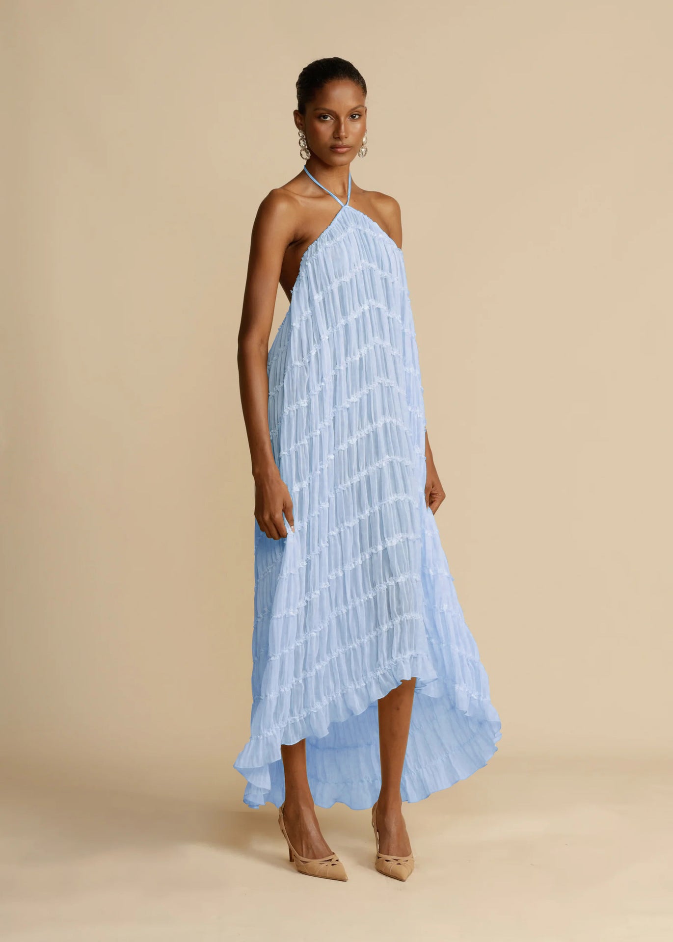 Women Spring Summer Casual Halter Neck Top and Long Skirt two-piece set 42