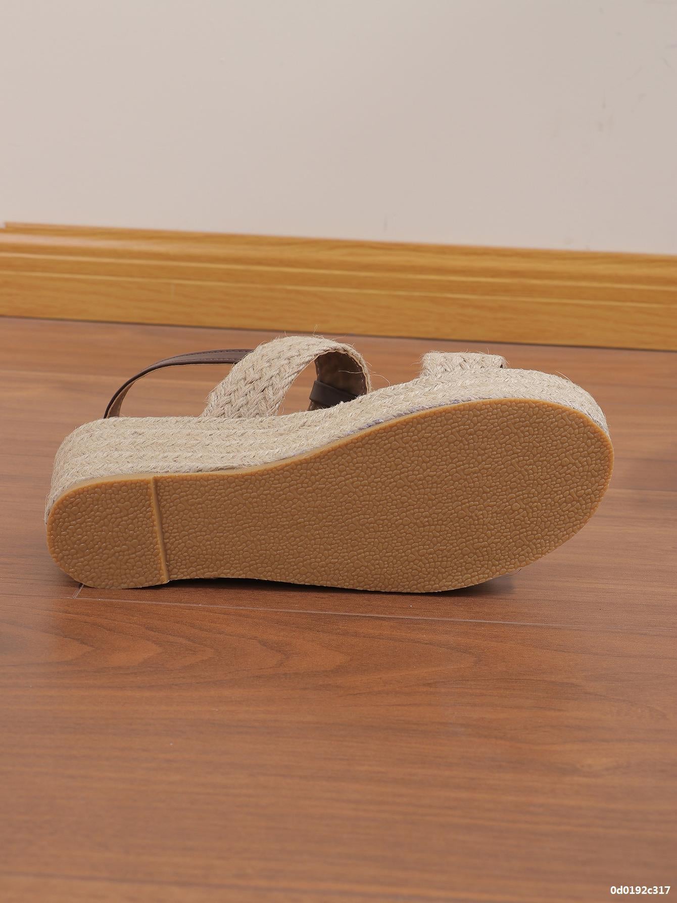 Women hemp rope woven wedge sandals 7