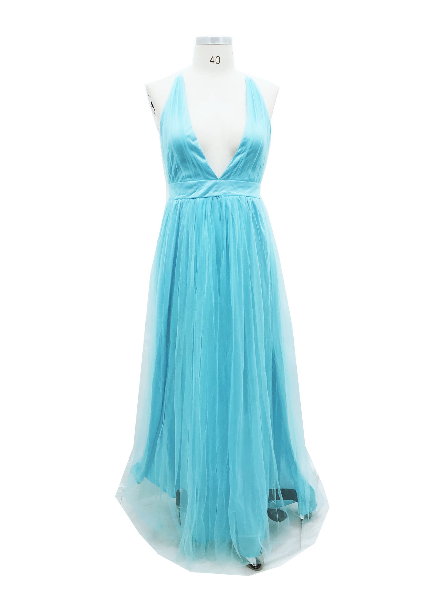 Sexy Strap V-neck Backless Mesh Evening dress 6