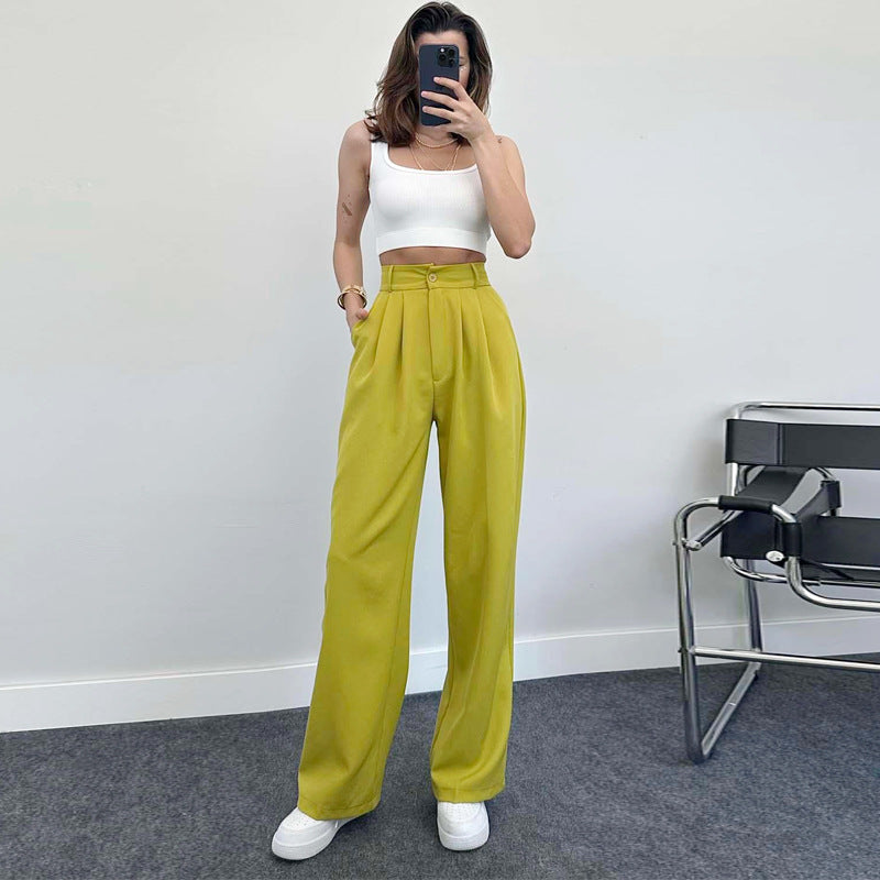 Women Spring/Summer Casual Elegant Straight-Leg Pants 5
