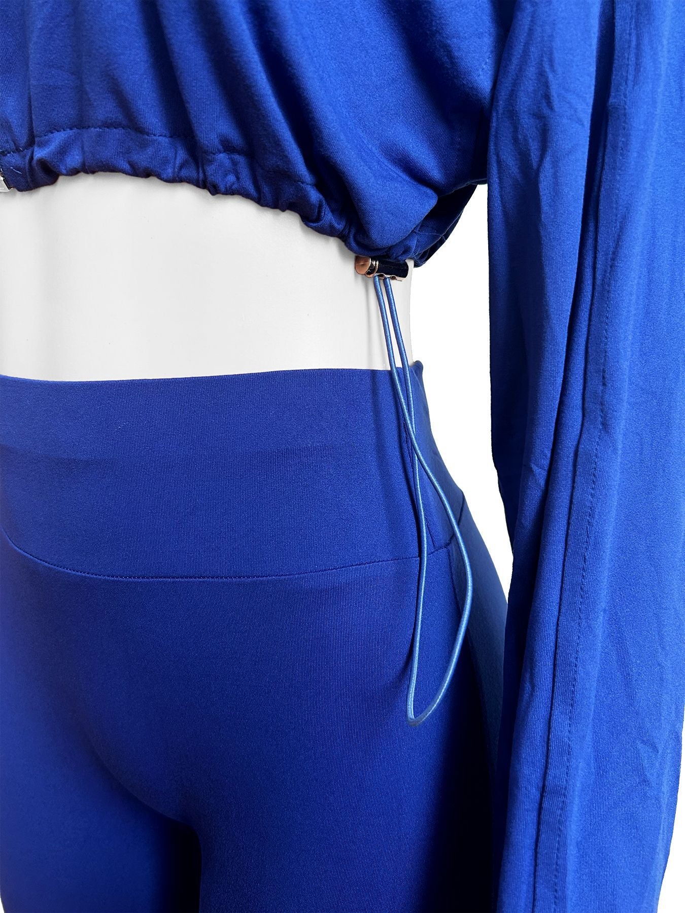 Women Sexy drawstring crop top and trousers two-piece set 14