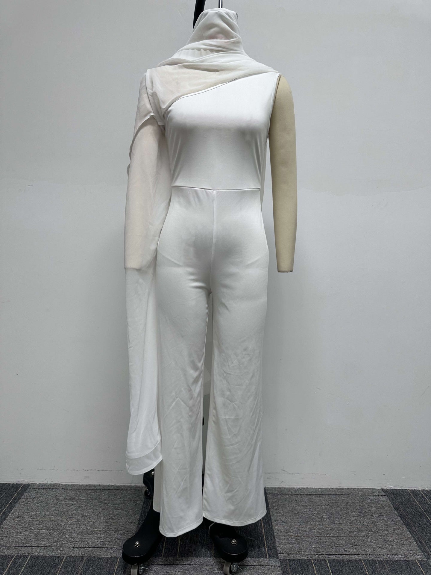 Women Sexy One Shoulder Sleeveless Stretch Jumpsuit 19