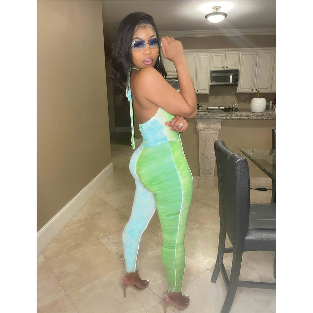 Women Summer Print Sleeveless Jumpsuit 8