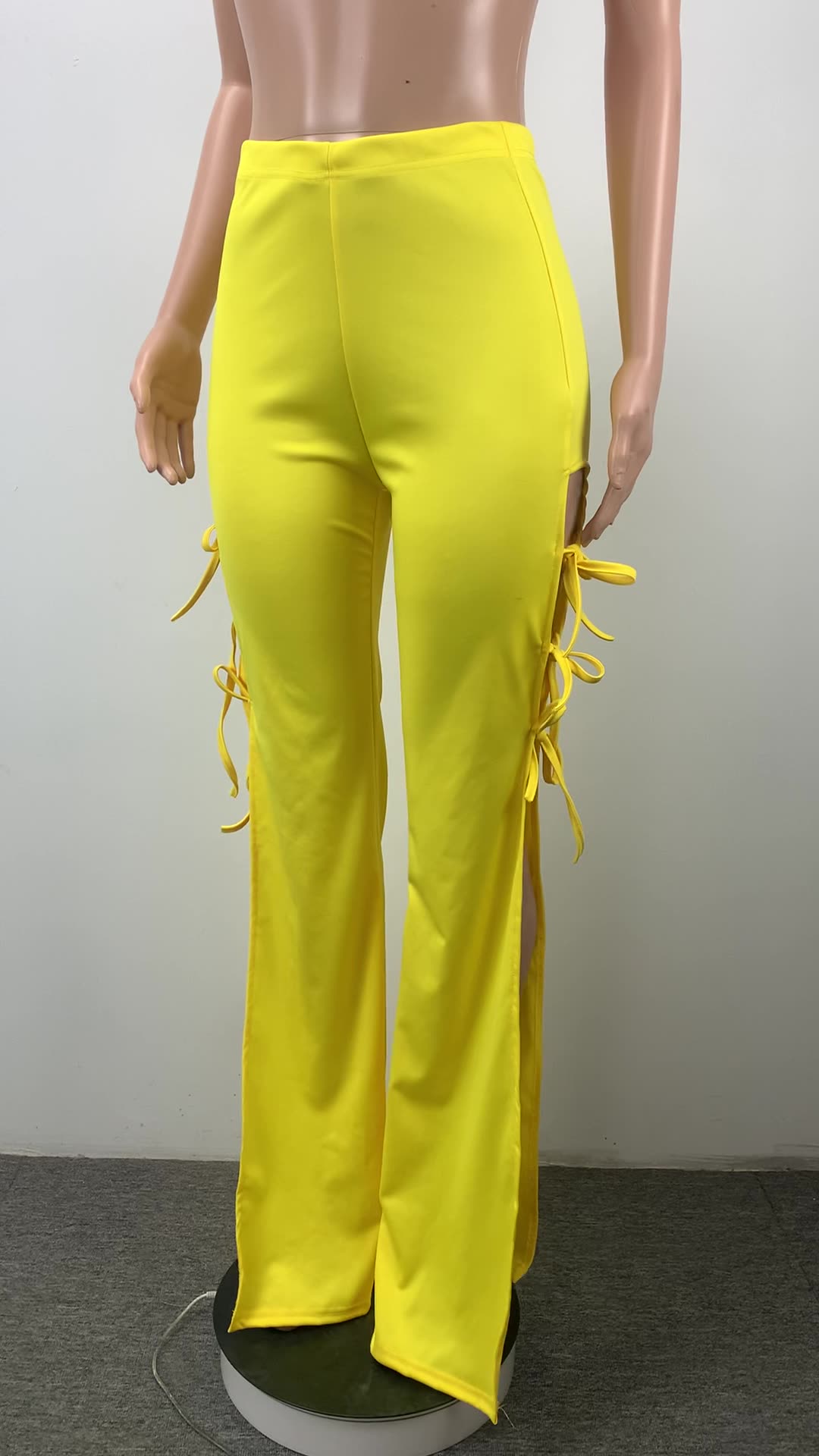 women's clothing fashion sexy solid color straps flared wide-leg trousers 4