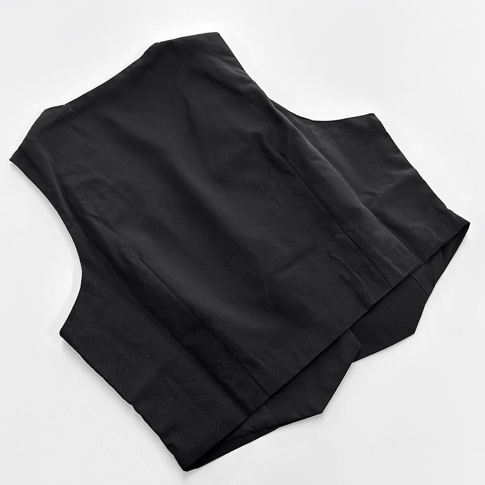 Summer Sexy Women's Sleeveless Button-Up Vest & Mini Skirt Set 13