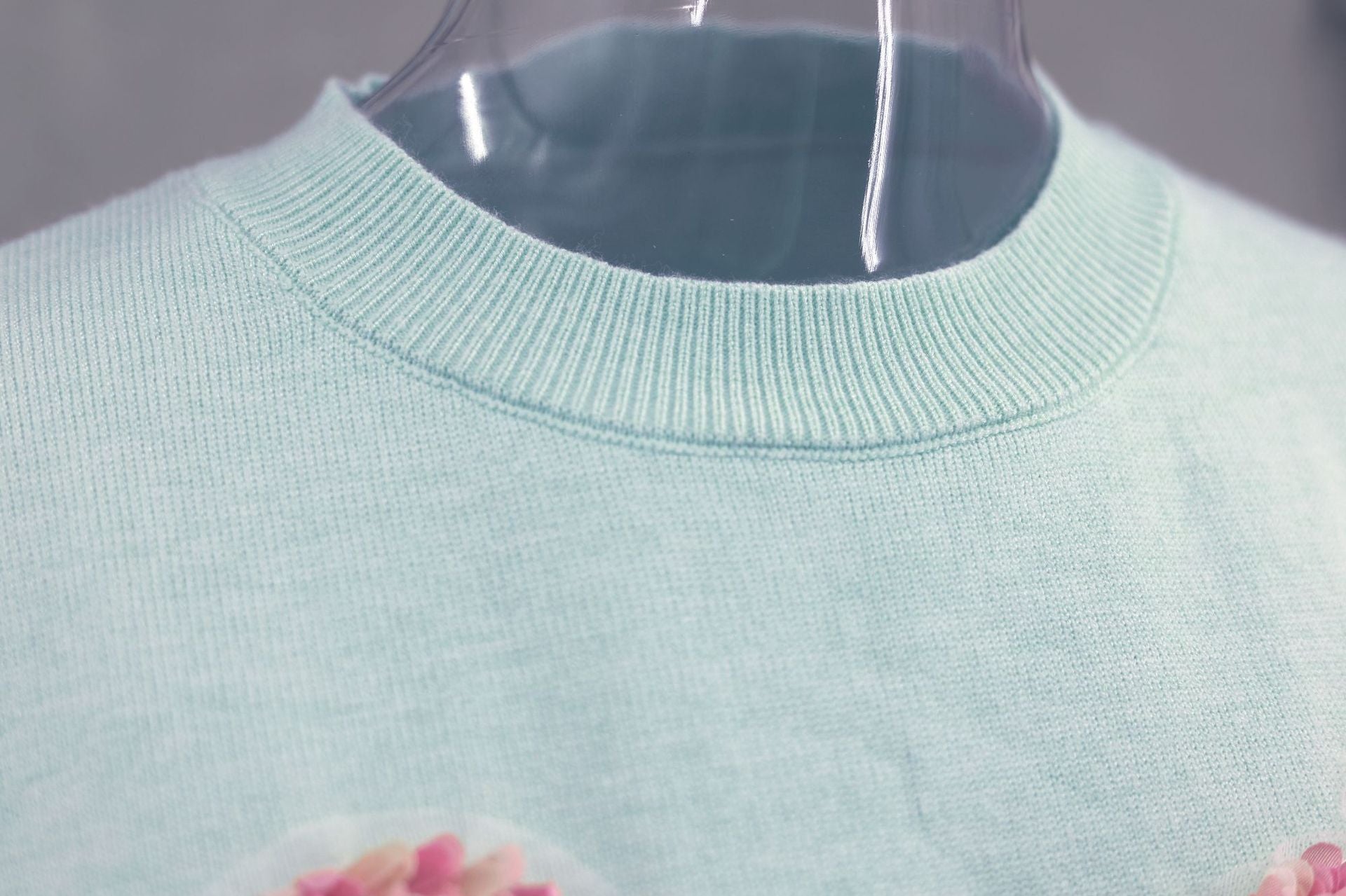 Women Contrast Color Flower Round Neck short-sleeved Top 27