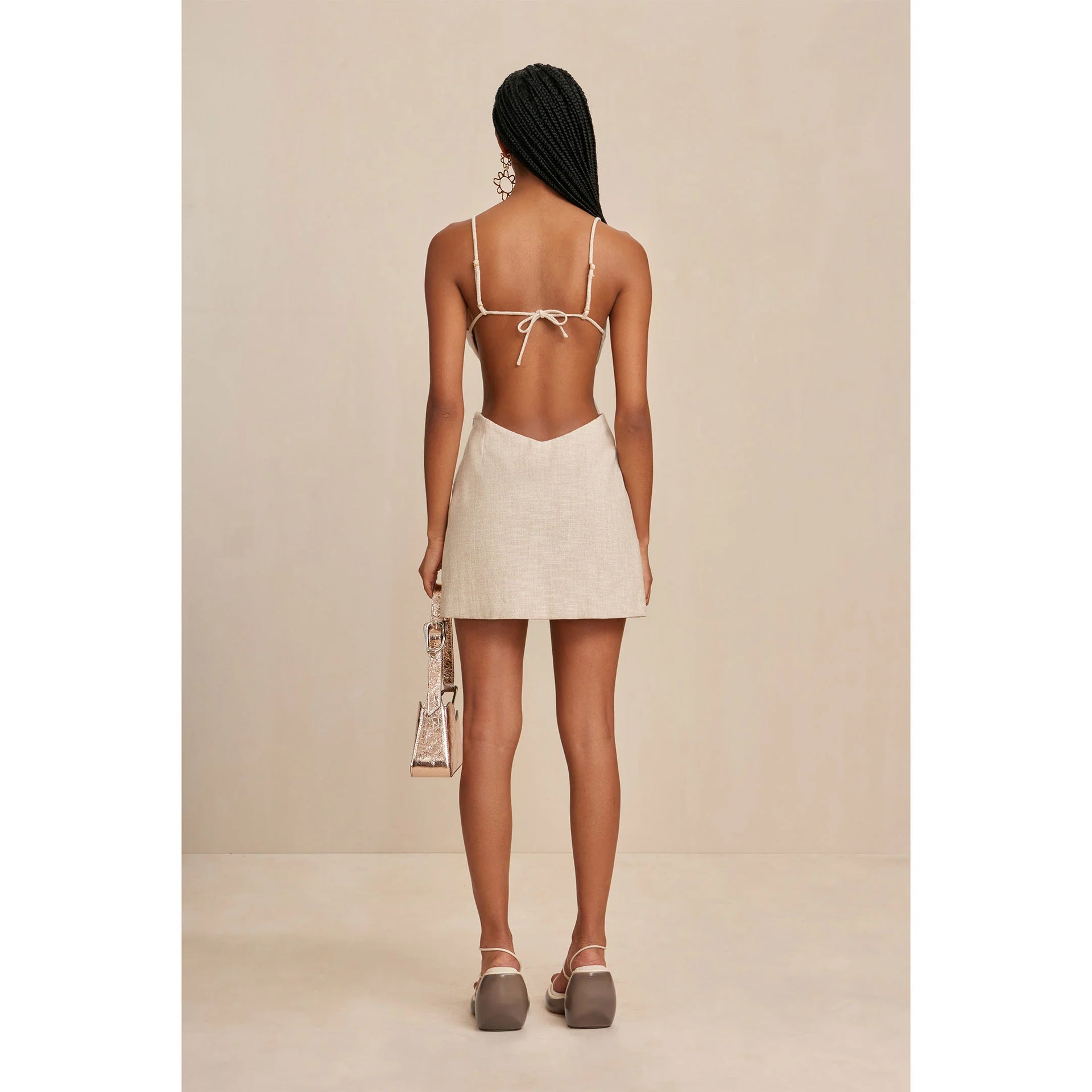 Women's White Floral Strap Mini Dress 3