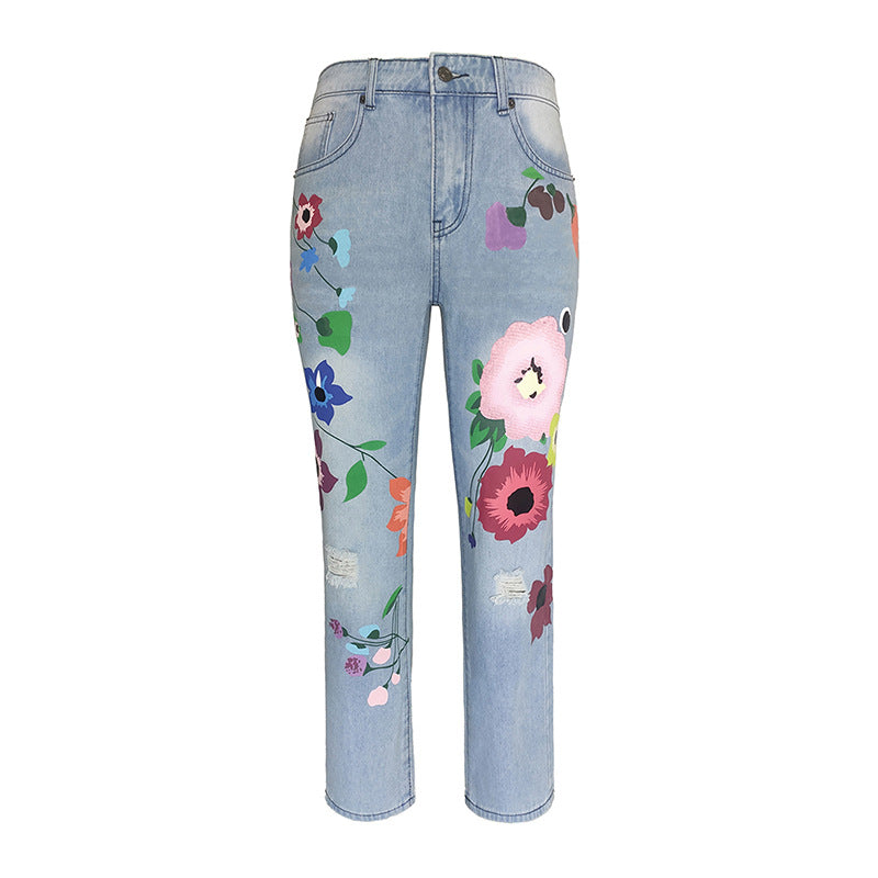 Women printed Denim Pants 14