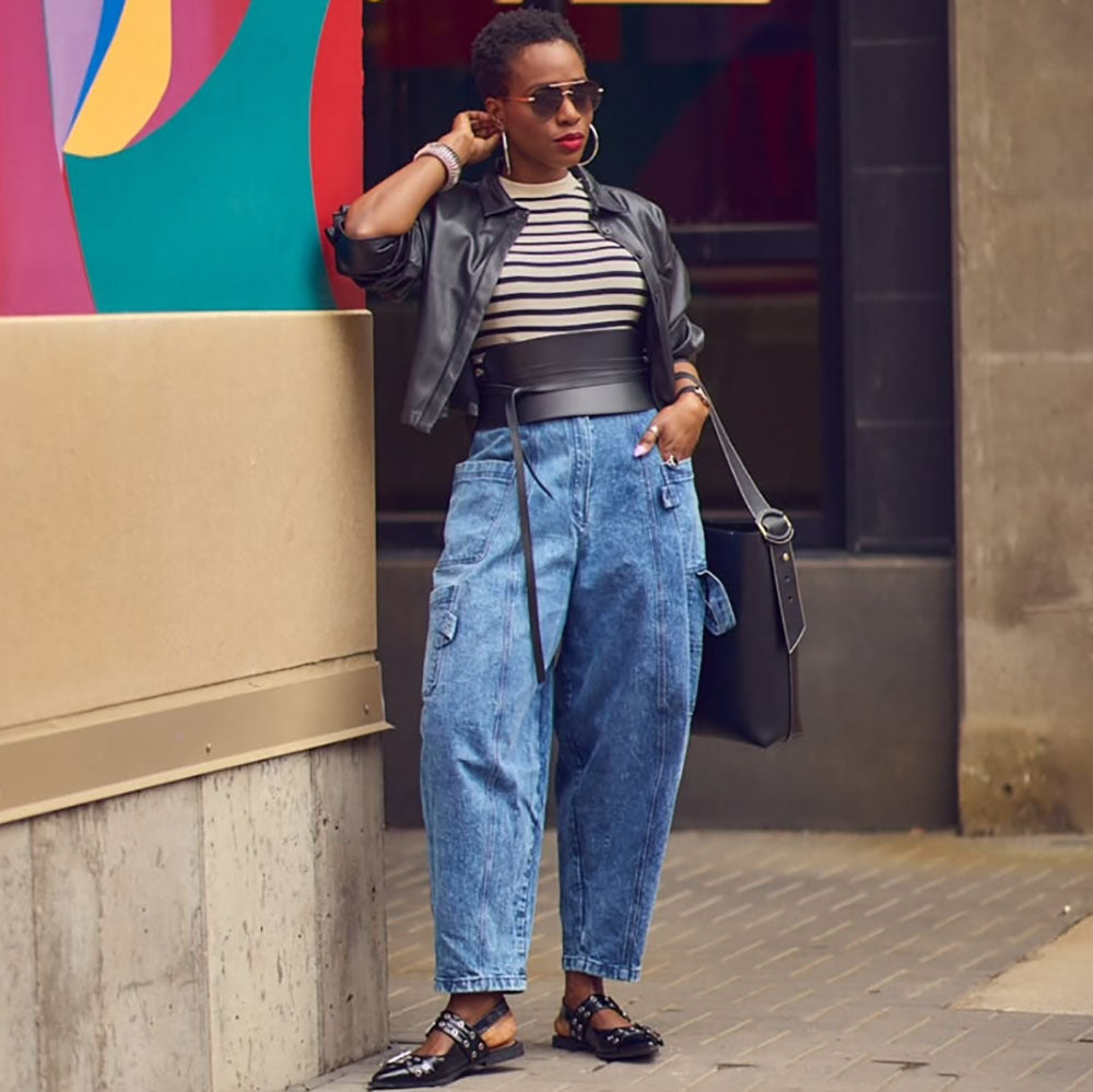 Women's Fashion Pocket Washed Tight Denim Pants 5