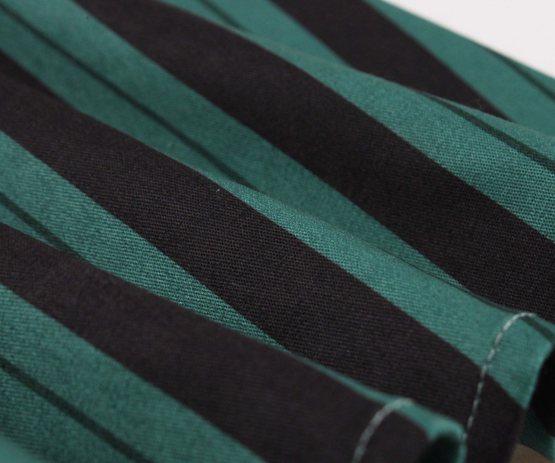 Women Striped Peter Pan Collar Lace-Up Puff Short Sleeve Vintage Dress 9