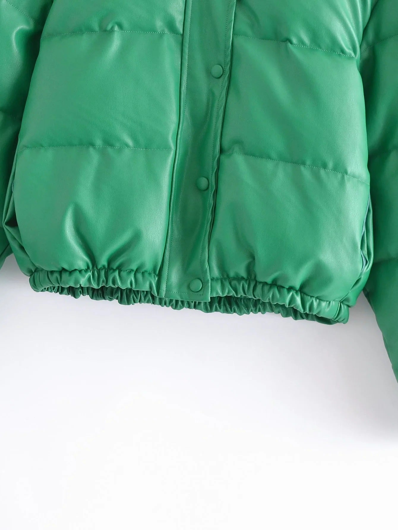 Leather Casual solid color leather cotton-padded Stand Collar jacket 20